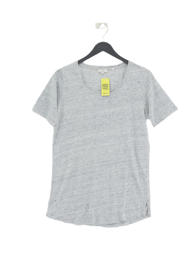 FatFace Women's T-Shirt UK 10 Grey 100% Linen