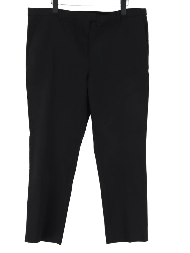 MNG Women's Trousers UK 22 Black Viscose with Elastane, Polyamide, Polyester