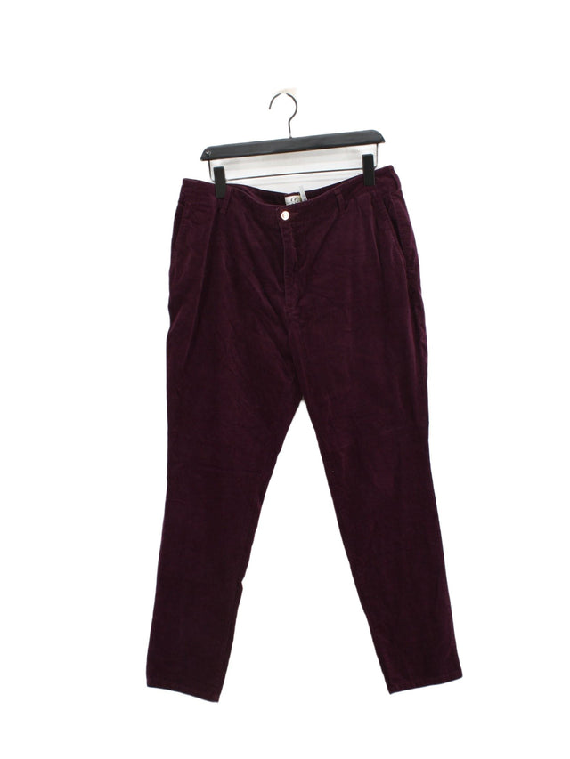 Country Casuals Women's Trousers UK 20 Purple Cotton with Elastane