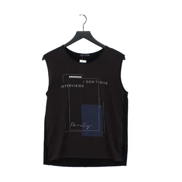 Zara Women's T-Shirt L Black 100% Viscose