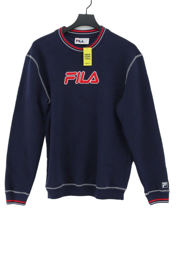 Fila Men's Hoodie S Blue Cotton with Polyester