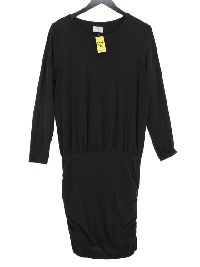 Hush Women's Midi Dress S Black Cotton with Elastane, Lyocell Modal