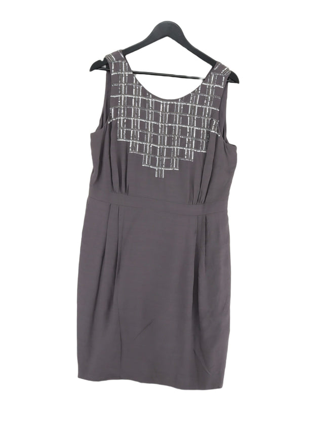 Boden Women's Midi Dress UK 16 Grey Viscose with Polyester