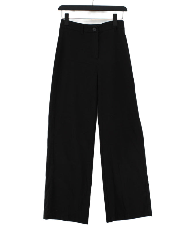 Bershka Women's Trousers UK 8 Black 100% Other