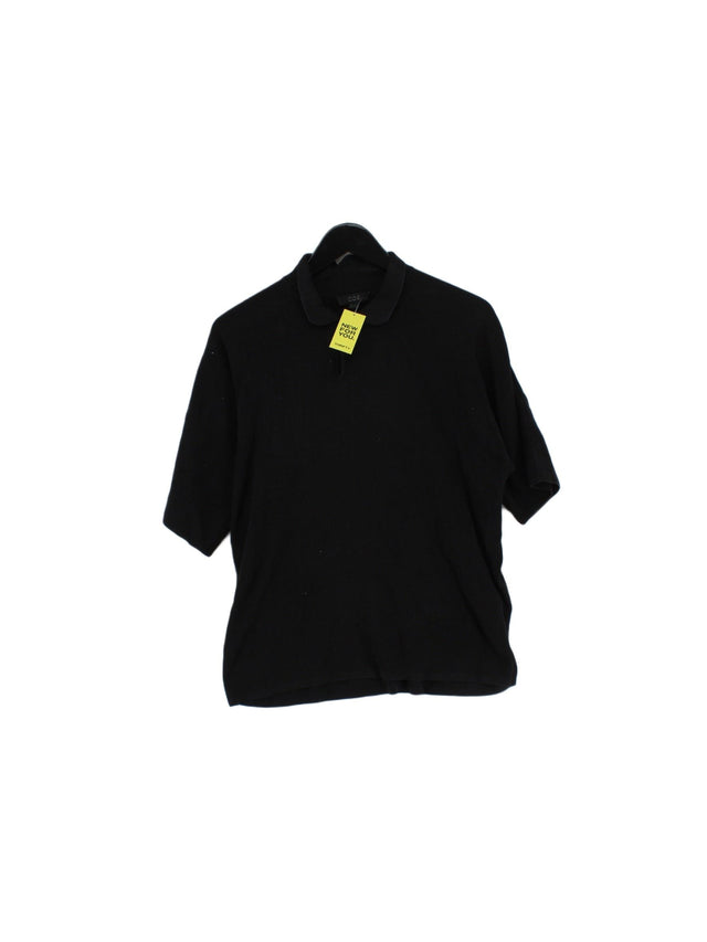 COS Men's Polo S Black 100% Cotton