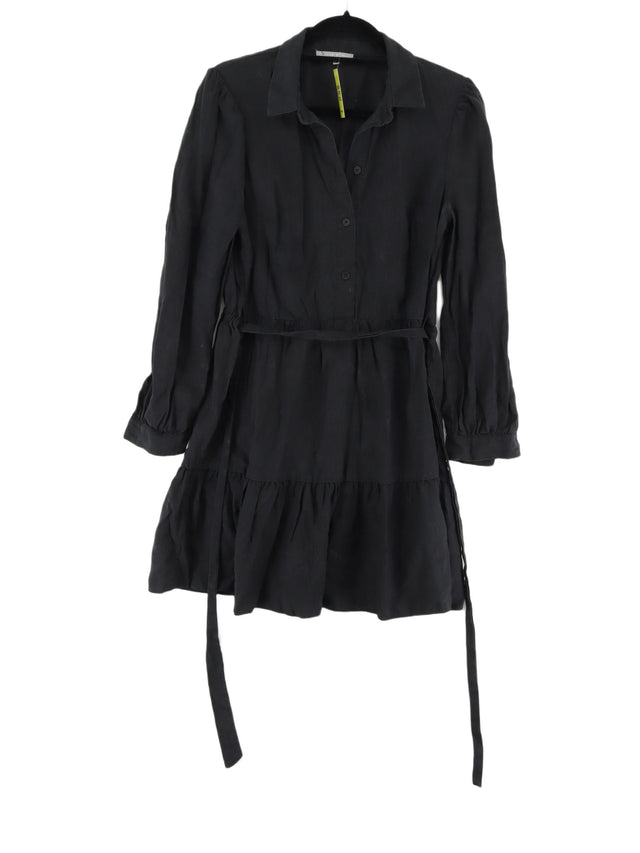 Oliver Bonas Women's Midi Dress UK 14 Black 100% Polyester