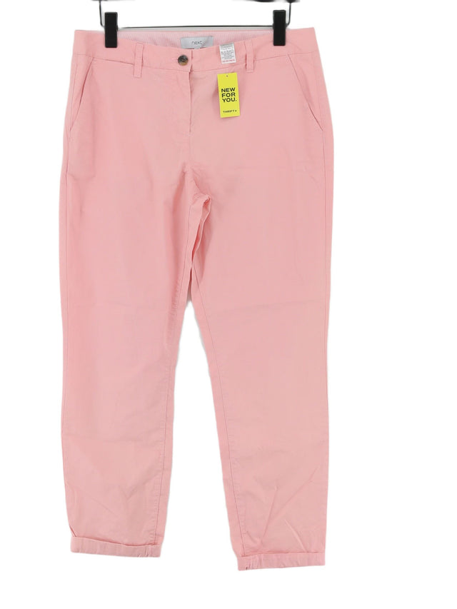 Next Women's Suit Trousers UK 12 Pink 100% Cotton