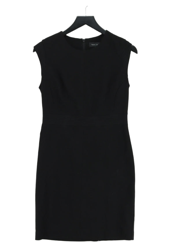 Next Women's Midi Dress UK 10 Black Polyester with Elastane, Viscose