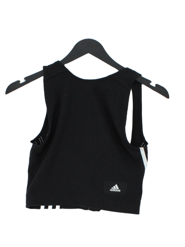 Adidas Women's T-Shirt S Black Cotton with Polyester, Spandex
