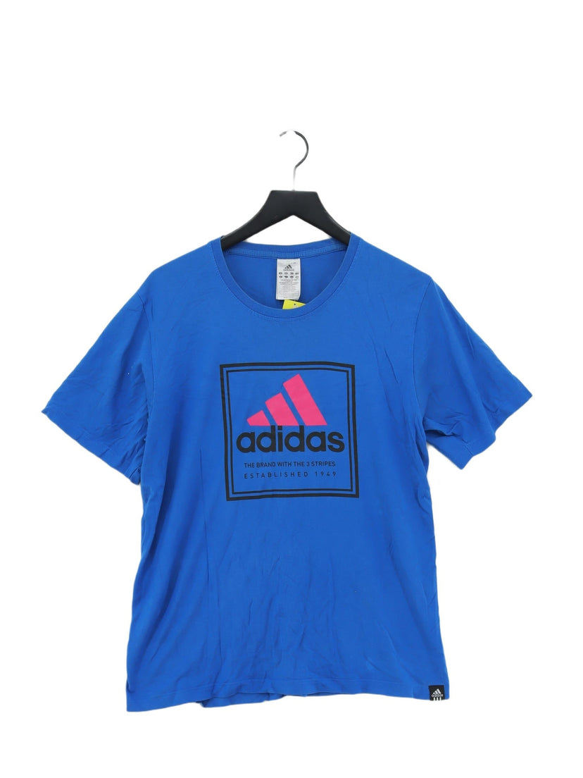 Adidas Men's T-Shirt L Blue 100% Polyester