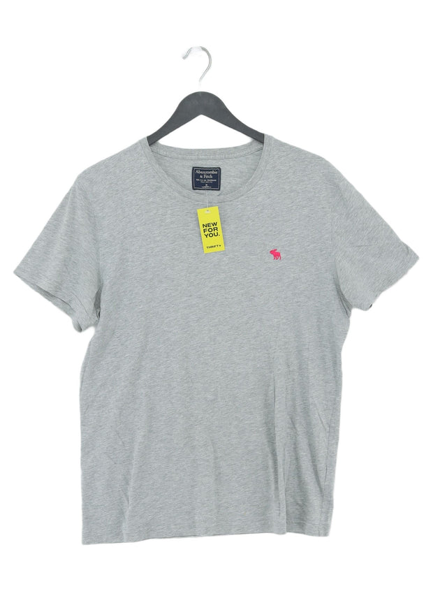 Abercrombie & Fitch Men's T-Shirt M Grey 100% Cotton
