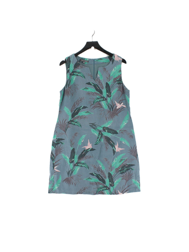Laura Ashley Women's Midi Dress UK 16 Multi 100% Linen