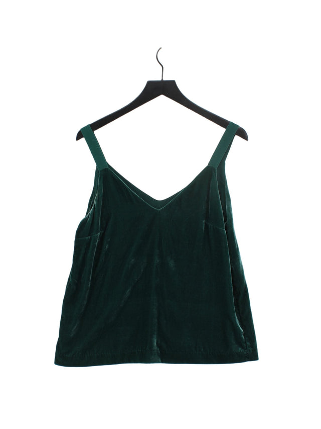 J. Crew Women's T-Shirt M Green Viscose with Polyamide, Polyester