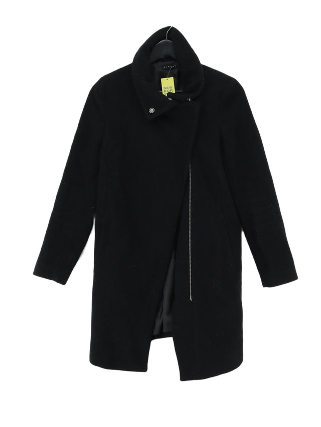 Sisley Women's Coat UK 8 Black Wool with Cashmere, Nylon, Polyester, Viscose