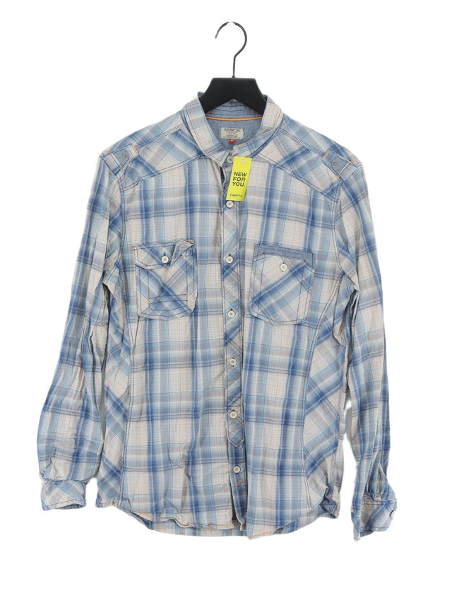 Next Men's Shirt L Blue 100% Cotton