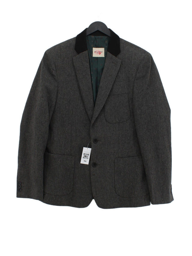 Stanley Adams Men's Blazer Chest: 38 in Grey Wool with Other, Polyester, Viscose