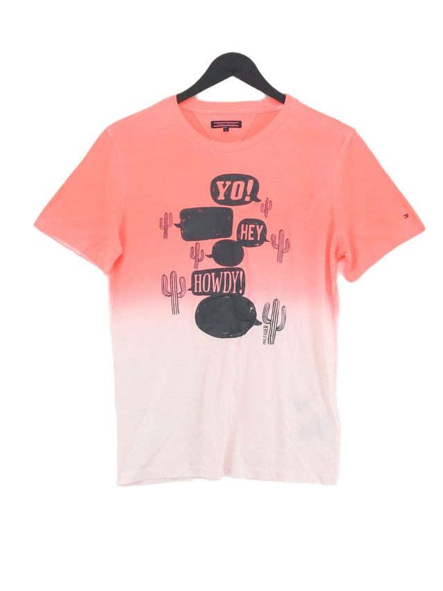 Tommy Hilfiger Men's T-Shirt S Pink 100% Cotton