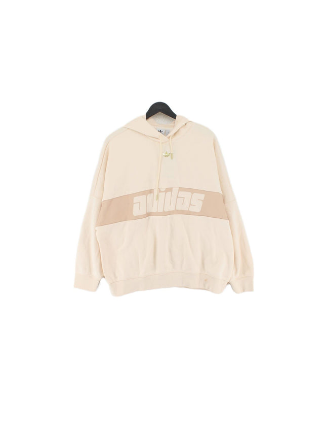 Adidas Women's Hoodie UK 8 Cream Cotton with Elastane, Polyester