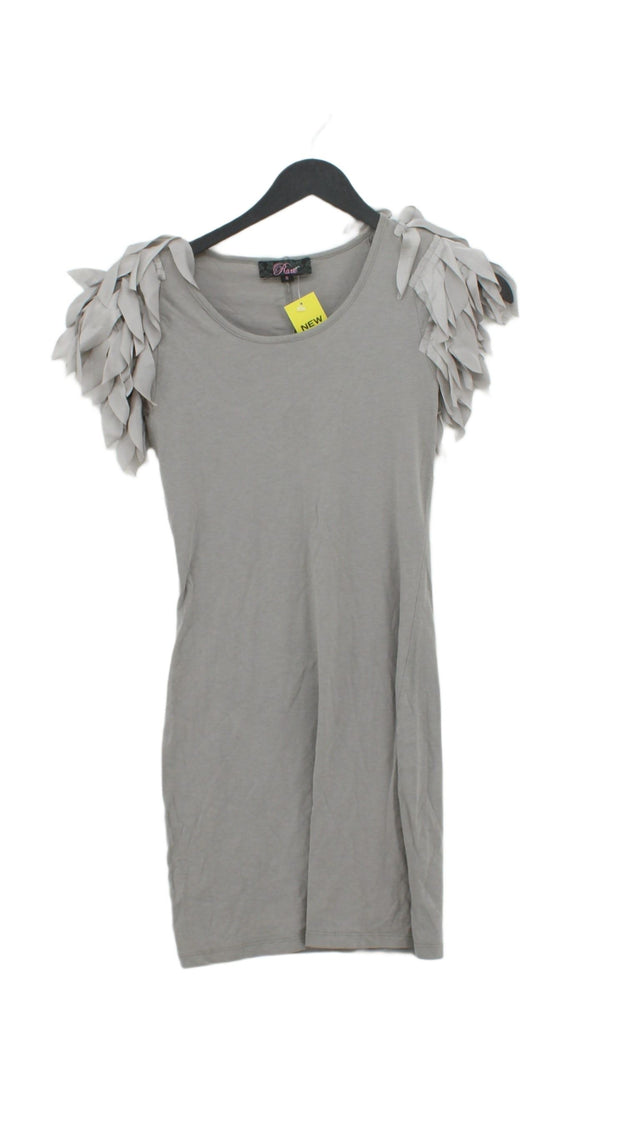 Rare Women's Mini Dress UK 8 Grey Cotton with Spandex