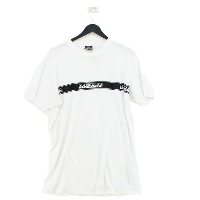 Napapijri Men's T-Shirt M White 100% Cotton