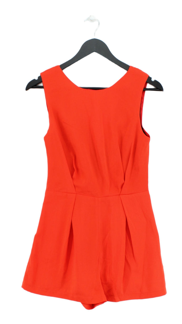 Topshop Women's Playsuit UK 8 Orange Polyester with Nylon