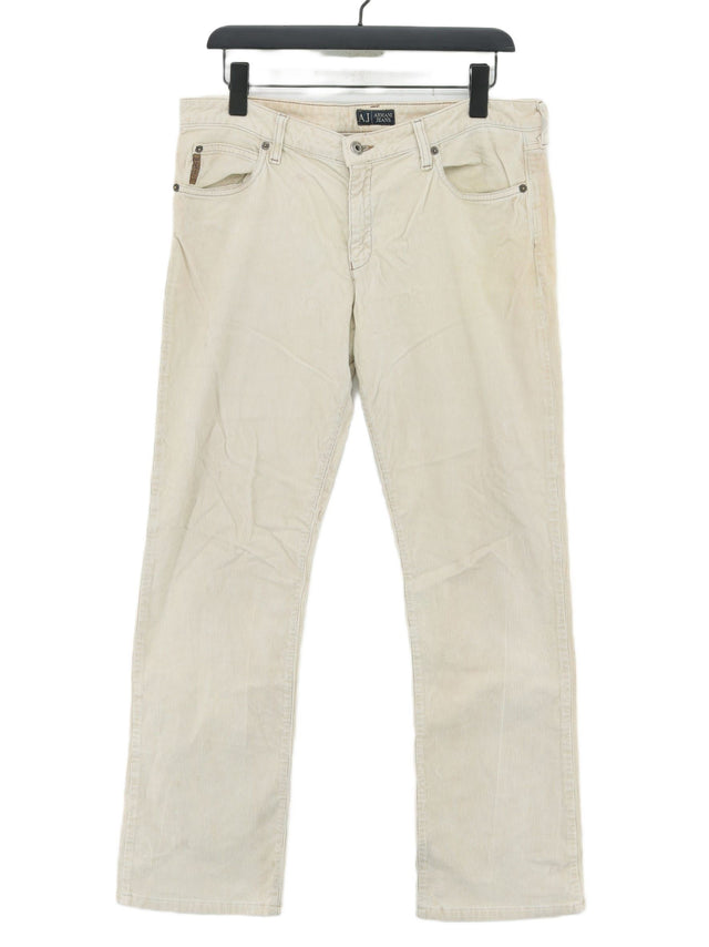 Armani Jeans Women's Jeans W 31 in Cream Cotton with Elastane