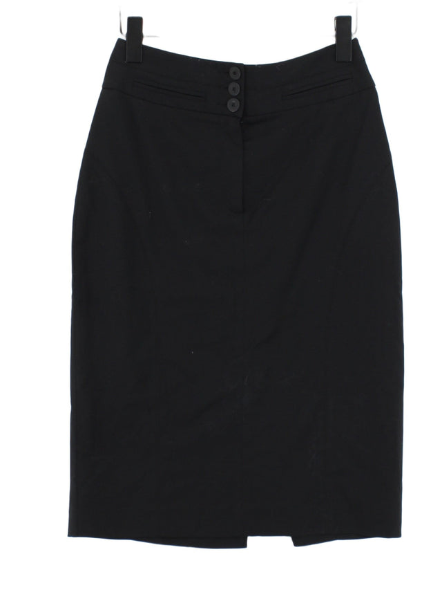 Austin Reed Women's Midi Skirt UK 10 Black Viscose with Elastane, Nylon, Wool