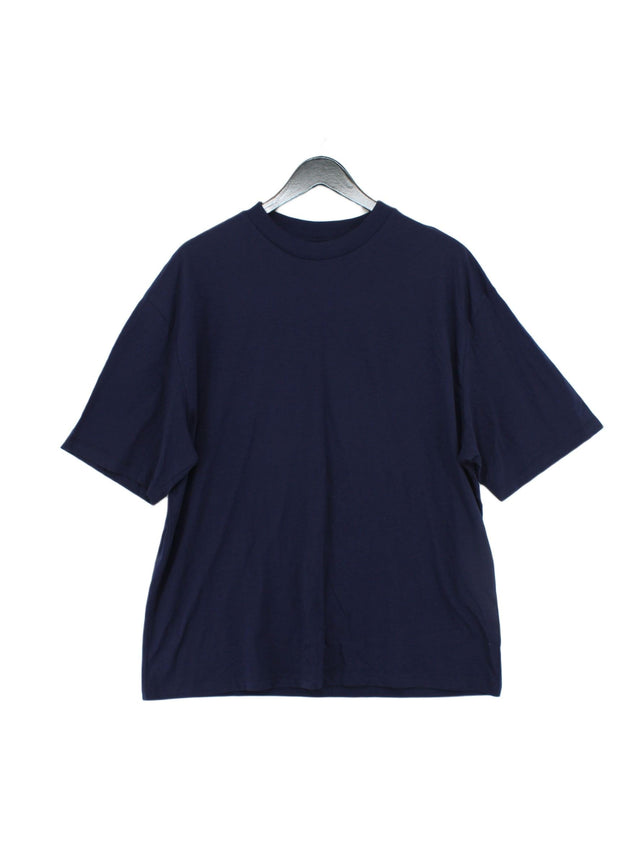 Collusion Men's T-Shirt M Blue Cotton with Elastane