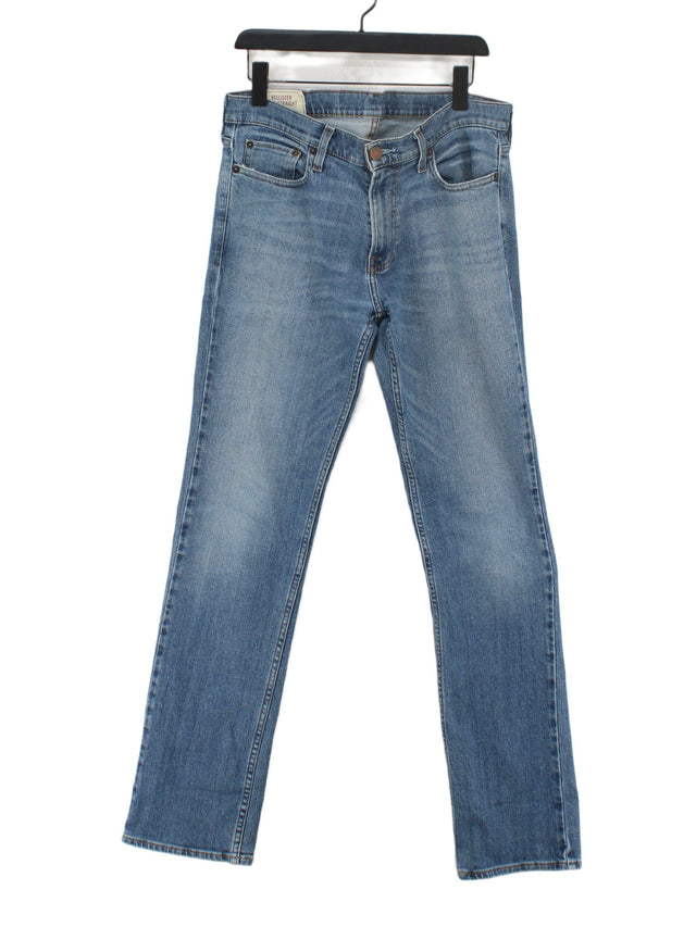 Hollister Men's Jeans W 32 in; L 34 in Blue Cotton with Elastane