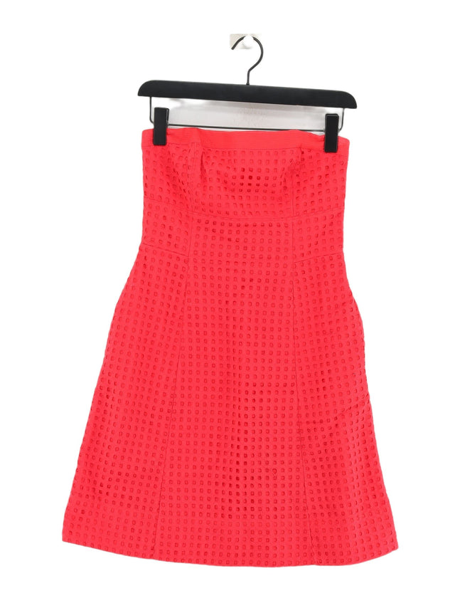 White House Black Market Women's Midi Dress UK 4 Red 100% Cotton
