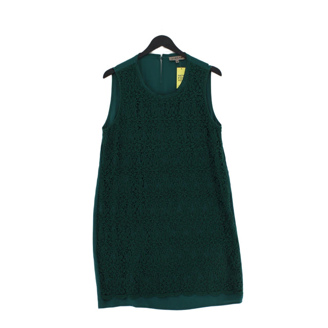 Jigsaw Women's Midi Dress UK 12 Green Silk with Cotton