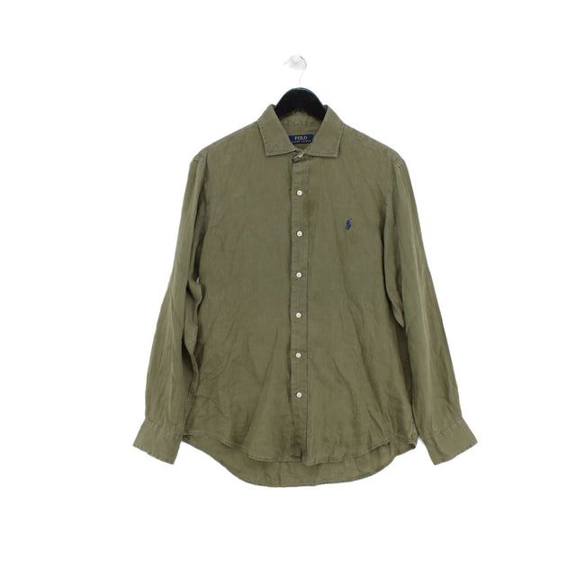 Ralph Lauren Men's Shirt M Green 100% Linen