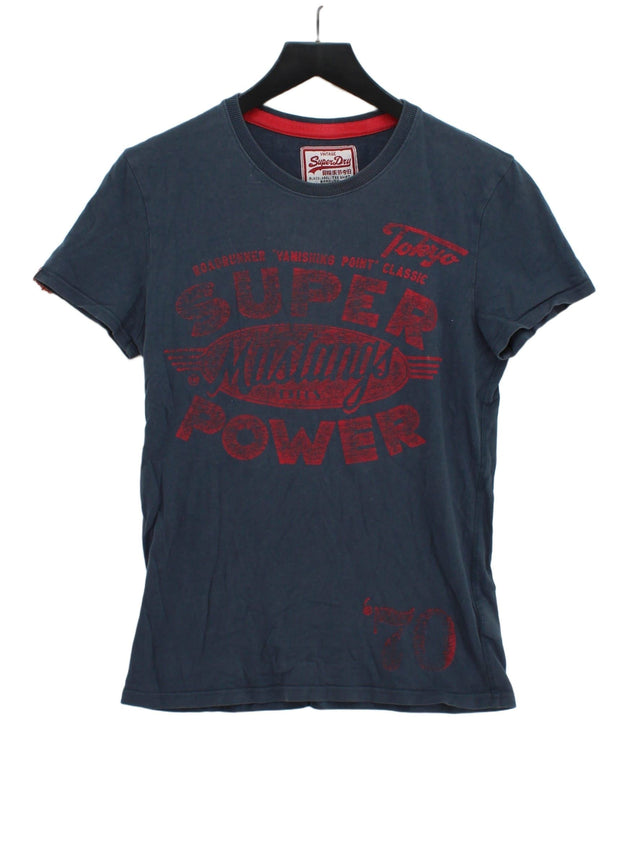 Superdry Women's T-Shirt S Blue 100% Cotton
