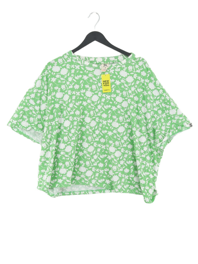 Lucy & Yak Women's Top XL Green Cotton with Elastane