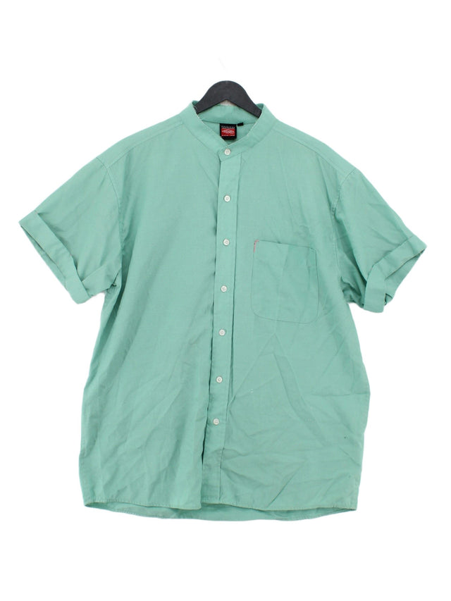 Lee Cooper Men's Shirt L Green Polyester with Viscose