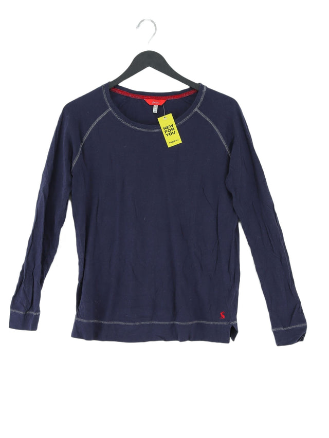 Joules Women's T-Shirt UK 10 Blue 100% Cotton