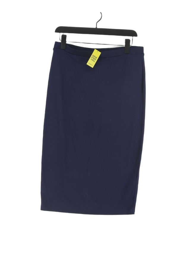 Next Women's Midi Skirt UK 14 Blue Viscose with Elastane