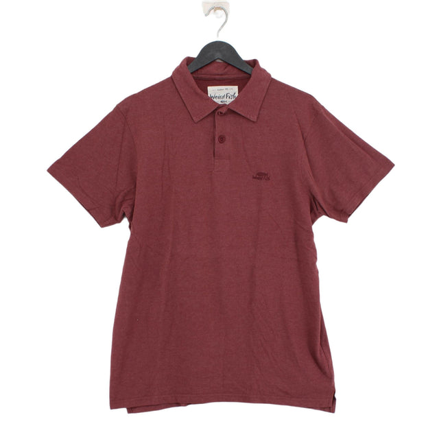 Weird Fish Men's Polo S Brown Cotton with Polyester