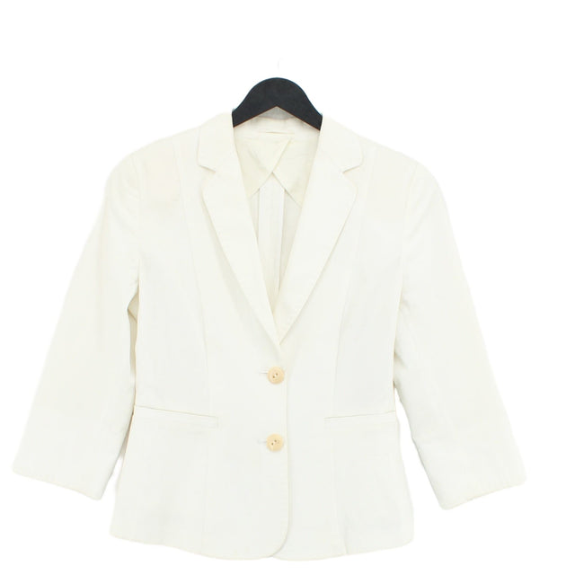 Max Mara Women's Blazer UK 4 White Cotton with Elastane