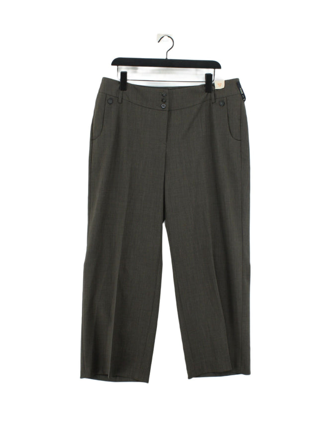 Gardeur Women's Suit Trousers UK 20 Brown Polyester with Elastane, Wool