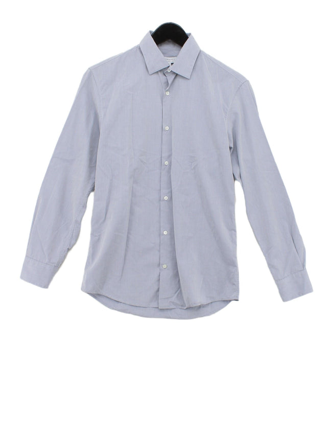 Sunspel Men's Shirt XS Blue 100% Cotton