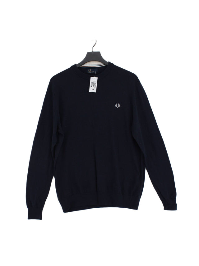 Fred Perry Men's Jumper L Blue 100% Cotton