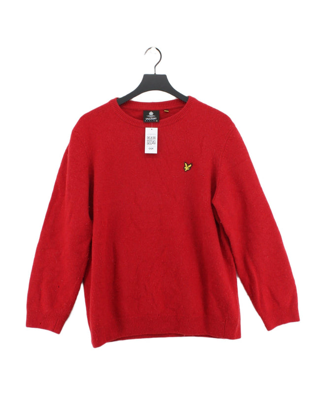 Lyle & Scott Men's Jumper XXL Red Wool with Polyamide