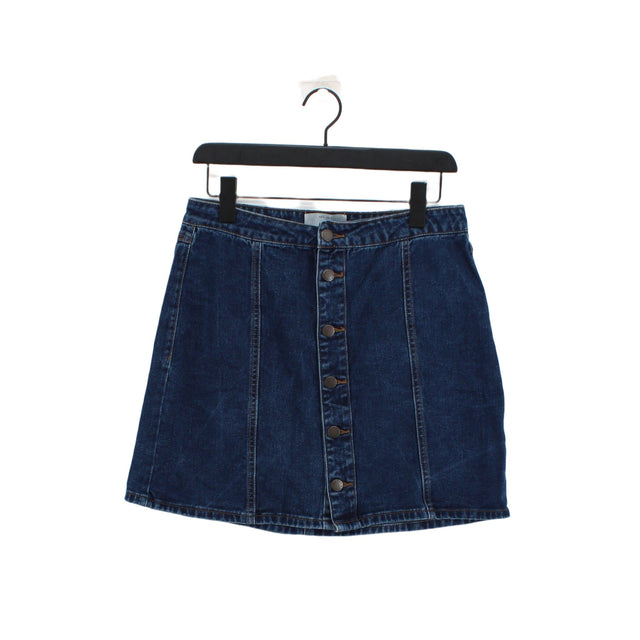 New Look Women's Mini Skirt UK 12 Blue 100% Cotton