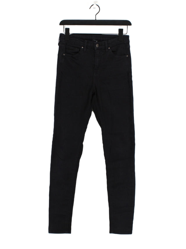 Topshop Women's Jeans W 28 in Black Cotton with Elastane
