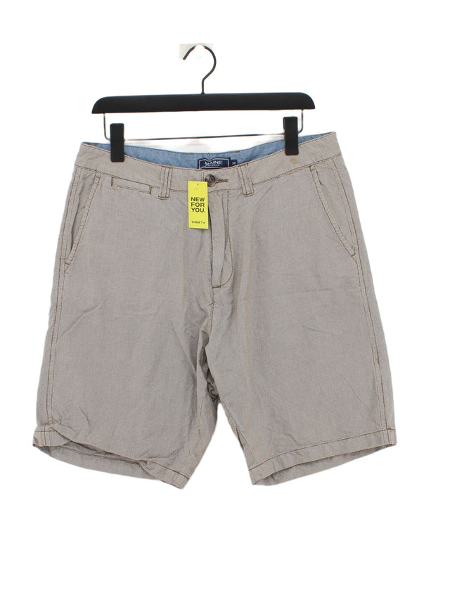 Maine Men's Shorts W 34 in Brown 100% Cotton