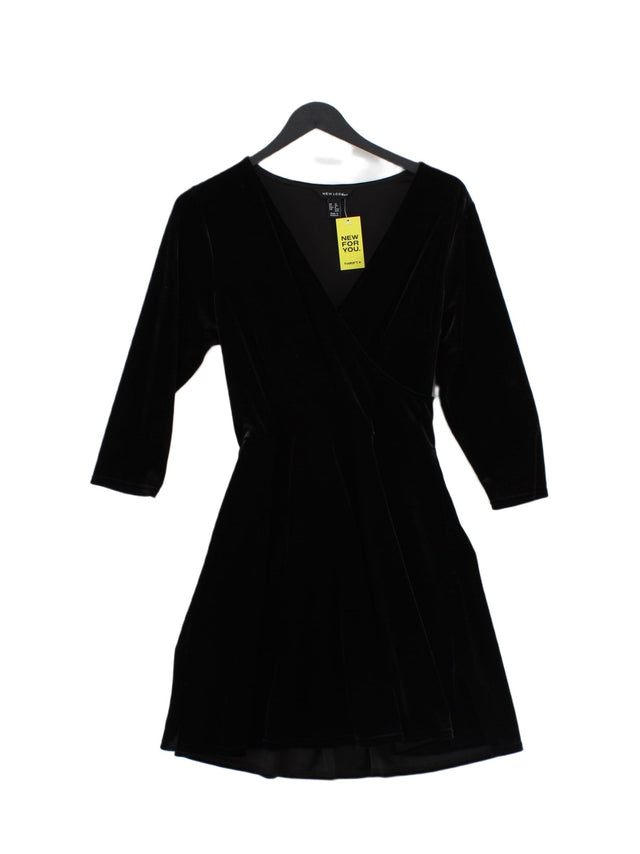 New Look Women's Midi Dress UK 12 Black Polyester with Elastane