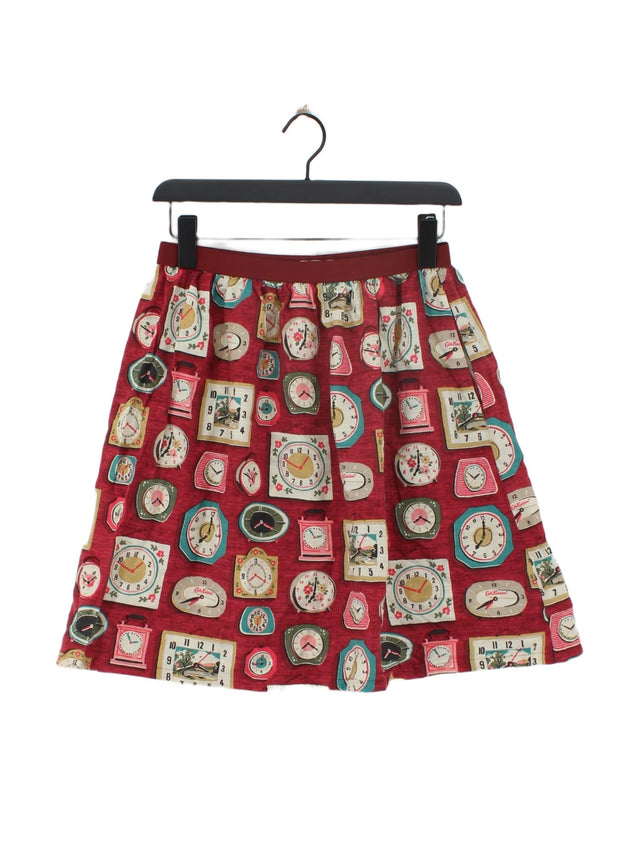 Cath Kidston Women's Midi Skirt S Red 100% Cotton