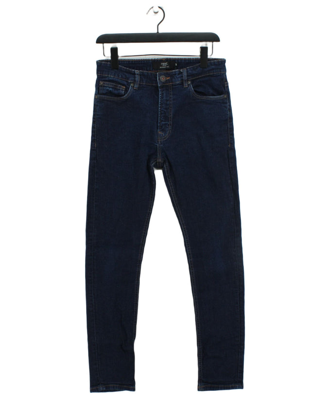 Next Men's Jeans S Blue Cotton with Elastane