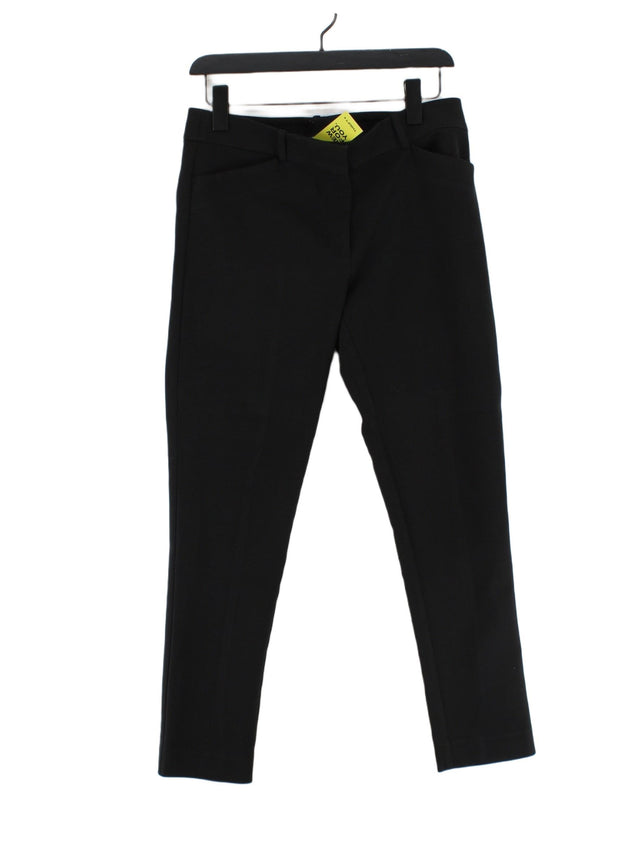 Loft Women's Suit Trousers UK 10 Black Cotton with Polyester, Spandex